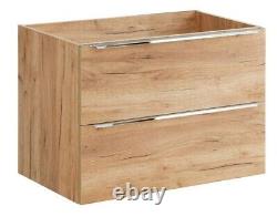 Bathroom Vanity Unit Sink 800 Wall Hung Cabinet Oak Capri