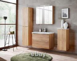 Bathroom Vanity Unit Sink 800 Wall Hung Cabinet Oak Capri