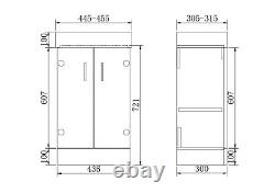 Bathroom Vanity Unit & Sink Basin 450mm Small Cloakroom Compact Gloss White