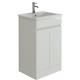Bathroom Vanity Unit & Sink Basin 500 White Gloss Floor Standing Storage Ceramic