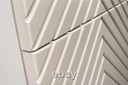 Bathroom Vanity Unit Sink Basin 800mm Modern Wall Hung Cabinet Fluted Beige Cama