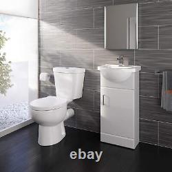 Bathroom Vanity Unit Sink Basin Close Couplet Toilet WC Unit Cloakroom Gloss Whi