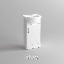 Bathroom Vanity Unit Sink Basin Close Couplet Toilet WC Unit Cloakroom Gloss Whi