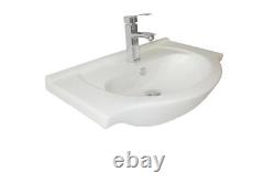 Bathroom Vanity Unit & Sink Basin Furniture & Mono Chrome Mixer Tap 650 White