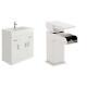 Bathroom Vanity Unit & Sink Basin Furniture Set 800mm White Waterfall Mixer Tap