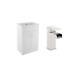 Bathroom Vanity Unit & Sink Basin Furniture Set & Waterfall Mixer Tap White 600