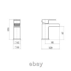 Bathroom Vanity Unit & Sink Basin Furniture Set & Waterfall Mixer Tap White 600