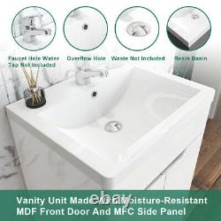 Bathroom Vanity Unit Sink Basin Gloss White Storage Cabinet Furniture Set