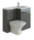 Bathroom Vanity Unit & Sink Basin Neptune Grey L Set 600/500mm Toilet Wc