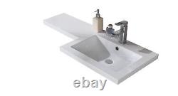 Bathroom Vanity Unit & Sink Basin Neptune Grey L Set 600/500mm Toilet WC