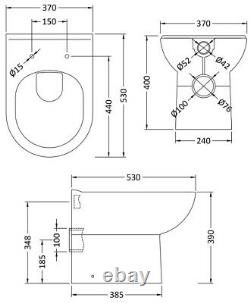 Bathroom Vanity Unit Sink Basin Toilet Combined Furniture LH RH Hand Charcoal