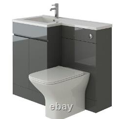 Bathroom Vanity Unit Sink Basin Toilet Furniture RH LH Hand 1100mm L Shape WC