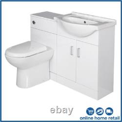 Bathroom Vanity Unit Sink Cabinet Basin Storage Furniture Door Sink Toilet White