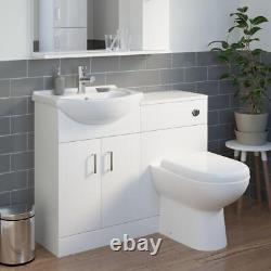 Bathroom Vanity Unit Sink Cabinet Basin Storage Furniture Door Sink Toilet White