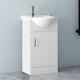 Bathroom Vanity Unit Sink Gloss White With Ceramic Basin Floor Standing Cabinet