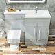 Bathroom Vanity Unit Sink Grey Cabinet Right Hand Basin Storage With Wc Toilet