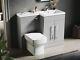 Bathroom Vanity Unit Sink Right Hand Basin Grey Storage Cabinet With Wc Toilet