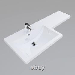Bathroom Vanity Unit Sink Square Toilet White Cabinet Basin Storage Furniture