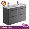 Bathroom Vanity Unit Sink Storage Wall Hung Floor Standing Furniture Grey White