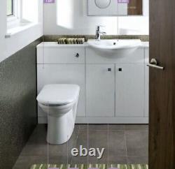 Bathroom Vanity Unit Slimline Oslo Eastbrook 1.051 White Modern (Unit Only)