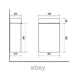 Bathroom Vanity Unit Small Basin 400 Cloakroom Sink Wall Cabinet Sonoma Oak Avir