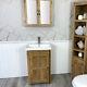 Bathroom Vanity Unit Solid Oak Furniture Inset Sink Tap Set Slimline