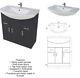 Bathroom Vanity Unit Tall Cabinet Laundry Storage Drawer Furniture Anthracite