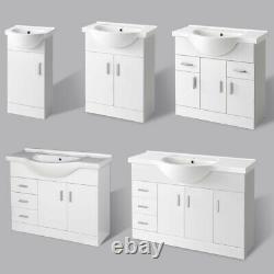 Bathroom Vanity Unit Tall Cabinet Laundry Storage Drawer Furniture Mirror Toilet