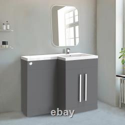 Bathroom Vanity Unit Tall Unit Toilet Unit Basin Sink Storage Home Cabinet Grey