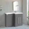 Bathroom Vanity Unit Tall Unit Toilet Unit Basin Sink Storage Home Cabinet Grey