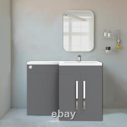 Bathroom Vanity Unit Tall Unit Toilet Unit Basin Sink Storage Home Cabinet Grey