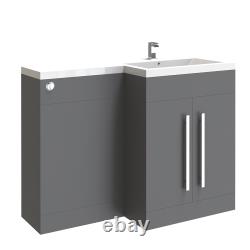 Bathroom Vanity Unit Tall Unit Toilet Unit Basin Sink Storage Home Cabinet Grey