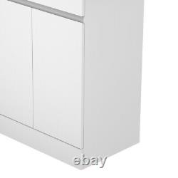 Bathroom Vanity Unit Two Door with inset Ceramic Basin White or Grey 600mm Floor
