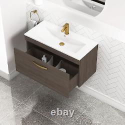 Bathroom Vanity Unit Wall Hung Furniture Cabinet Sink 1 Drawer 500/600/800mm