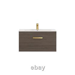 Bathroom Vanity Unit Wall Hung Furniture Cabinet Sink 1 Drawer 500/600/800mm