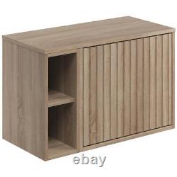 Bathroom Vanity Unit Wall Mounted Countertop 800mm Cabinet Storage Drawer Oak