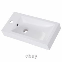 Bathroom Vanity Unit Wash Basin Base Cabinet Two Doors With Ceramic Sink White