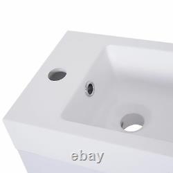 Bathroom Vanity Unit Wash Basin Base Cabinet Two Doors With Ceramic Sink White