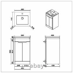 Bathroom Vanity Unit and Sink Basin Floor Standing Storage Cabinet Gloss White