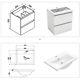 Bathroom Vanity Unit And Sink Storage Cabinet Basin White Wall Hung 500/600mm