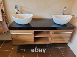 Bathroom Vanity Unit with 2 basins and taps