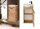 Bathroom Vanity Unit With Basin 400mm Cloakroom Wall Sink Cabinet Oak Finish Avir