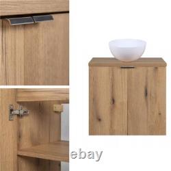 Bathroom Vanity Unit with Basin 600mm Wall Cabinet Oak Storage Sink Unit Nova