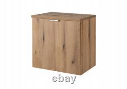 Bathroom Vanity Unit with Basin 600mm Wall Cabinet Oak Storage Sink Unit Nova