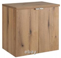Bathroom Vanity Unit with Basin 600mm Wall Cabinet Oak Storage Sink Unit Nova