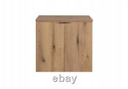 Bathroom Vanity Unit with Basin 600mm Wall Cabinet Oak Storage Sink Unit Nova