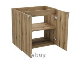 Bathroom Vanity Unit with Basin 600mm Wall Cabinet Oak Storage Sink Unit Nova