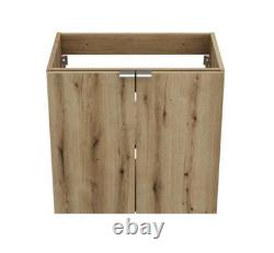 Bathroom Vanity Unit with Basin 600mm Wall Cabinet Oak Storage Sink Unit Nova