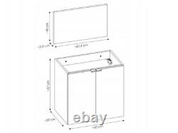 Bathroom Vanity Unit with Basin 600mm Wall Cabinet Oak Storage Sink Unit Nova