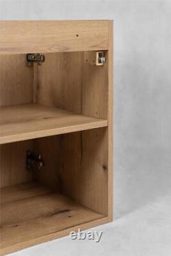 Bathroom Vanity Unit with Basin 600mm Wall Cabinet Oak Storage Sink Unit Nova